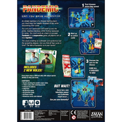 Pandemic, Board Game, Ages 8+, 2-4 Players