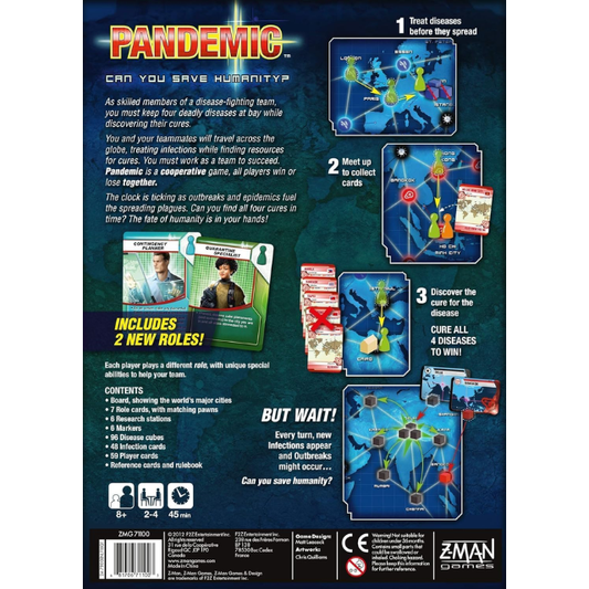 Pandemic, Board Game, Ages 8+, 2-4 Players