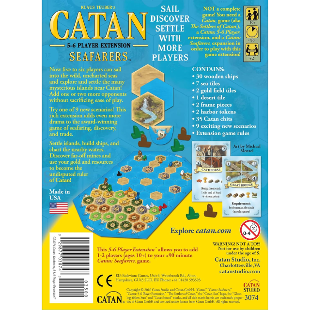 Catan Seafarers 5 and 6 Player, Board Game Extension, Ages 12+