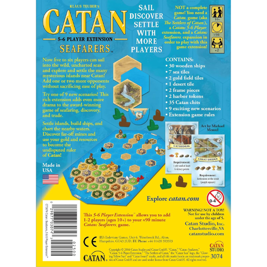 Catan Seafarers 5 and 6 Player, Board Game Extension, Ages 12+